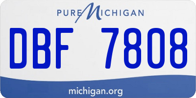MI license plate DBF7808