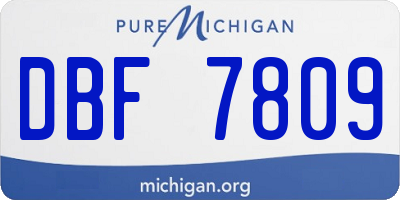 MI license plate DBF7809