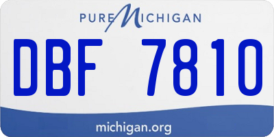 MI license plate DBF7810