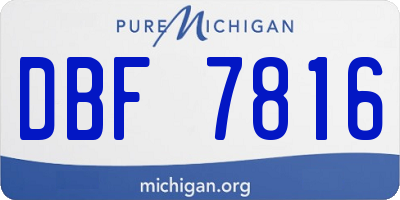 MI license plate DBF7816