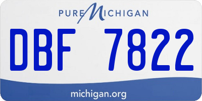 MI license plate DBF7822