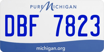 MI license plate DBF7823