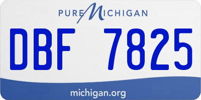 MI license plate DBF7825