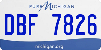 MI license plate DBF7826
