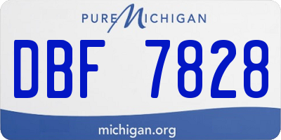 MI license plate DBF7828