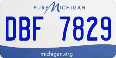 MI license plate DBF7829