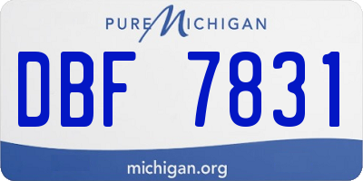 MI license plate DBF7831
