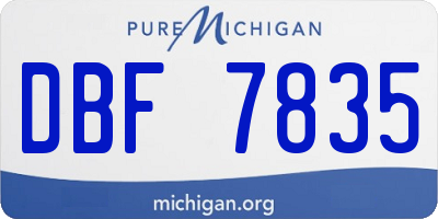 MI license plate DBF7835