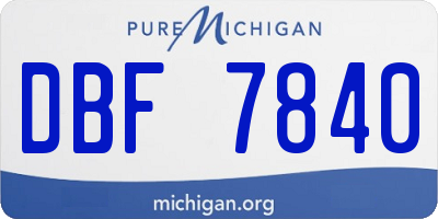 MI license plate DBF7840