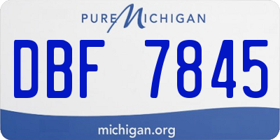 MI license plate DBF7845