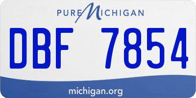 MI license plate DBF7854