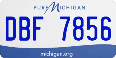 MI license plate DBF7856