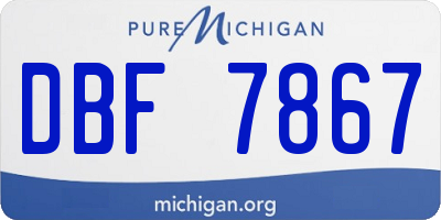 MI license plate DBF7867