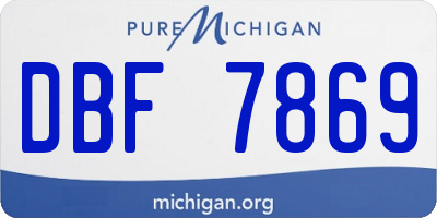 MI license plate DBF7869