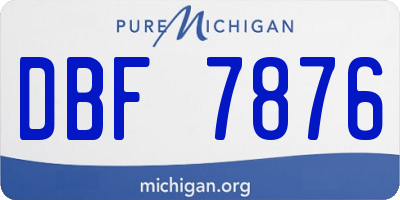 MI license plate DBF7876