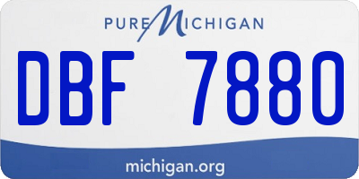 MI license plate DBF7880