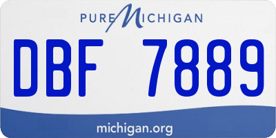 MI license plate DBF7889