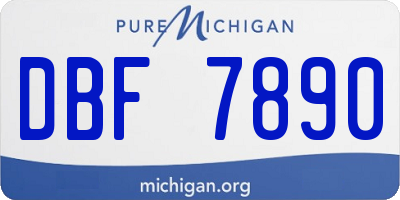 MI license plate DBF7890