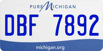 MI license plate DBF7892