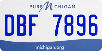 MI license plate DBF7896