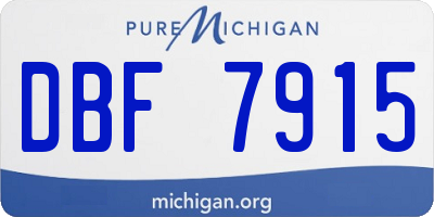 MI license plate DBF7915
