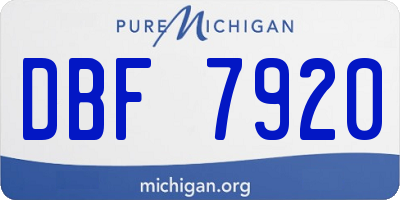 MI license plate DBF7920