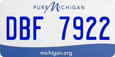 MI license plate DBF7922