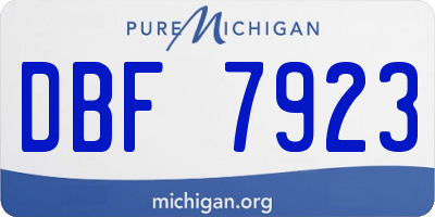MI license plate DBF7923