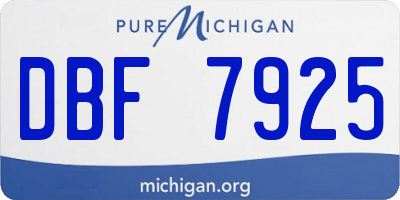 MI license plate DBF7925