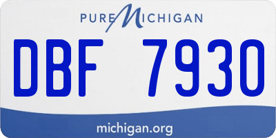 MI license plate DBF7930