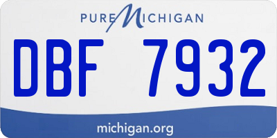 MI license plate DBF7932