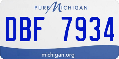 MI license plate DBF7934