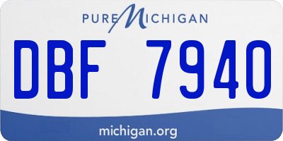 MI license plate DBF7940