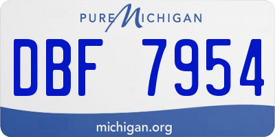 MI license plate DBF7954