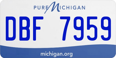 MI license plate DBF7959