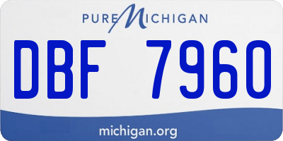 MI license plate DBF7960