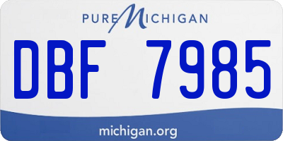 MI license plate DBF7985