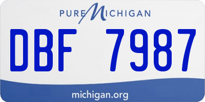 MI license plate DBF7987