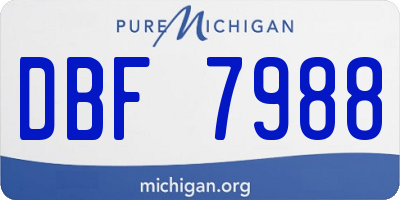 MI license plate DBF7988