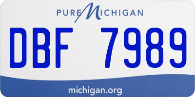 MI license plate DBF7989