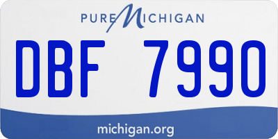 MI license plate DBF7990