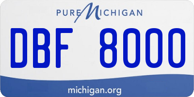 MI license plate DBF8000