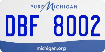 MI license plate DBF8002