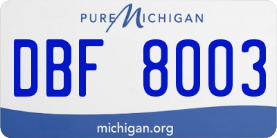 MI license plate DBF8003