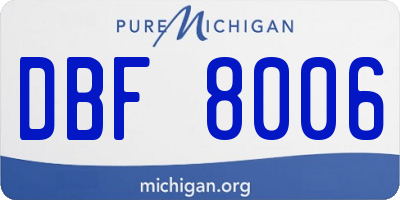 MI license plate DBF8006