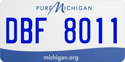 MI license plate DBF8011