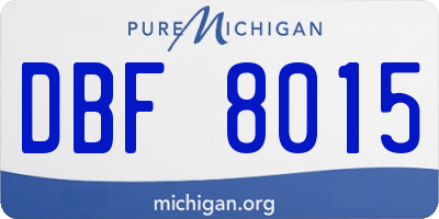 MI license plate DBF8015
