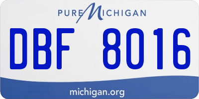 MI license plate DBF8016