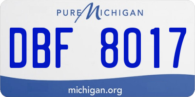 MI license plate DBF8017