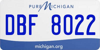MI license plate DBF8022